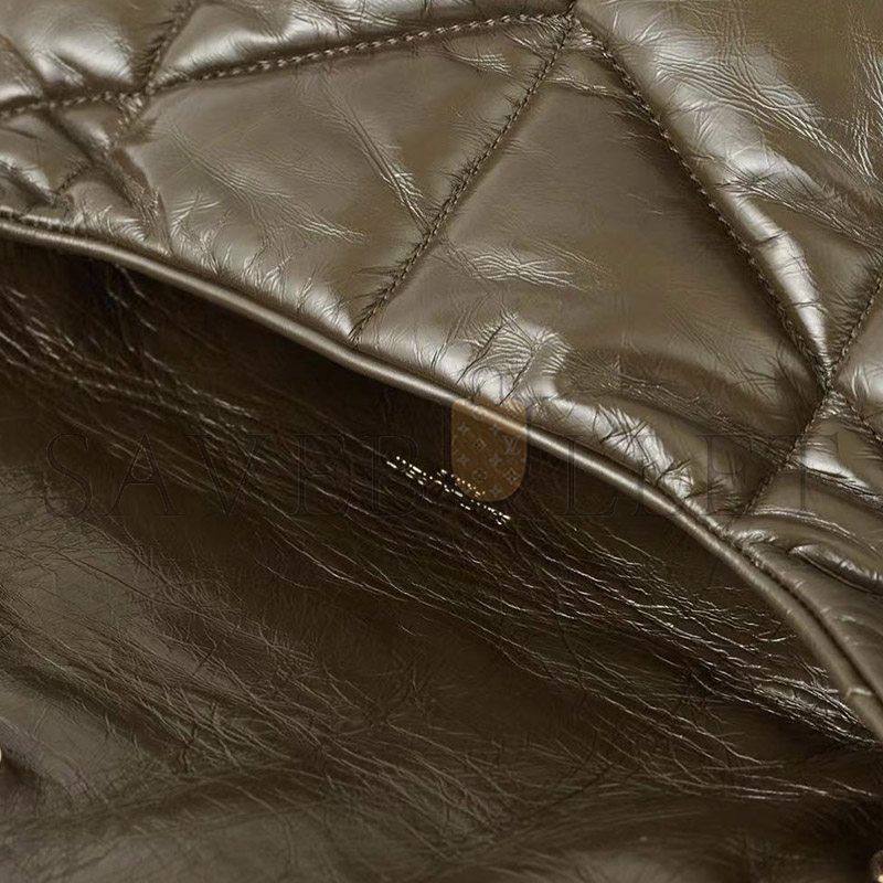 YSL PUFFER SMALL CHAIN BAG IN CRINKLED LEATHER 577476200452 (29*17*11cm)